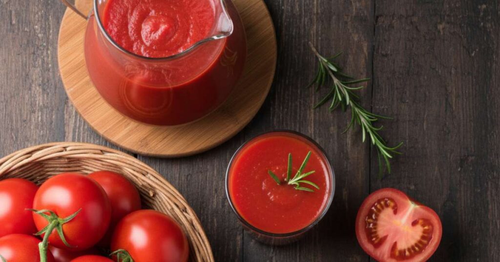 tomato puree recipe for preserving tomatoes, tomato puree, homemade tomato puree for long-term storage, preserve tomatoes with tomato puree,