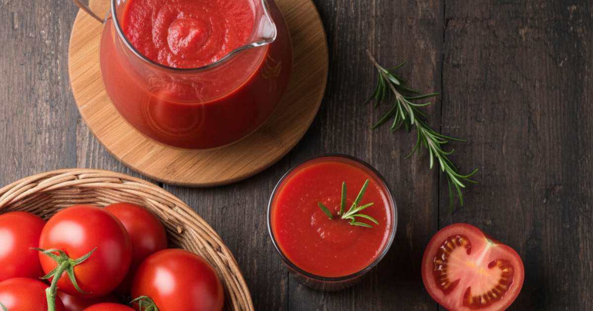 tomato puree recipe for preserving tomatoes, tomato puree, homemade tomato puree for long-term storage, preserve tomatoes with tomato puree,